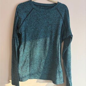 Women’s Long Sleeve base layer fleece Top - Teal Heather